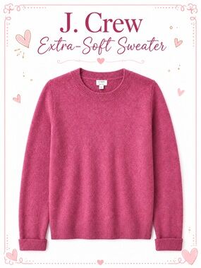 J. Crew Rose Pink - (Super) Extra-Soft Crewneck Sweater | Wool Blend | Size XL
